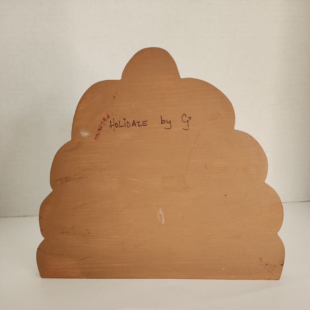 Vtg Hand Crafted Painted Wooden Folk Art Turkey-Hearts, Eat Ham Sign- Signed - Picture 13 of 16